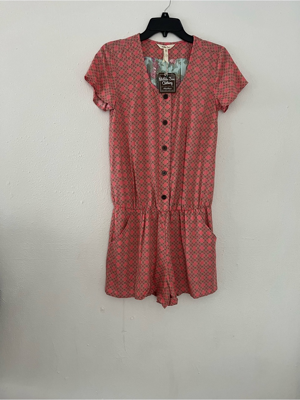 Matilda Jane Coral Patterned Short-Sleeve Romper